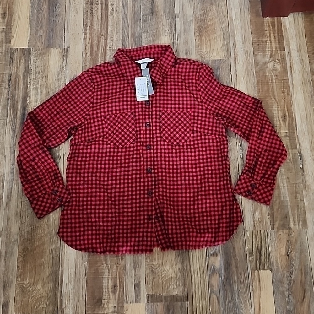 NWT Christopher & Banks Flannel Sz Petite Large